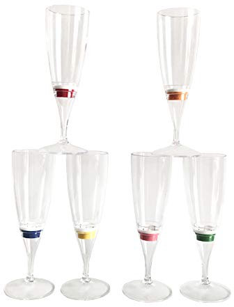 6 Pièces LED Flûtes à Champagne Liquide Activé Verre Champagne Allumer Verres à Vin pour Bar Party Anniversaire Festival de mariage Divers Parties