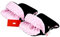 BABYLUX MUFF Handmuff PLÜSCH Handwärmer für Kinderwagen Buggy Handschuh 2 Stück (2. Schwarz + Minky Rosa)