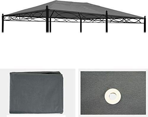 Ersatzbezug für Dach Pergola Pavillon Cadiz 5x3m - grau