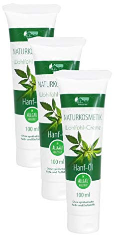 Hanf Öl Naturkosmetik Creme 3 Stück Handcreme Hanf-Öl 100ml pro Tube
