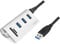 LogiLink CR0045 - USB 3.0 Hub (3-Port) mit Kartenleser für SD + Micro-SD Speicherkarten, Aluminiumgehäuse, für Windows/MAC OS/Linux, Silber
