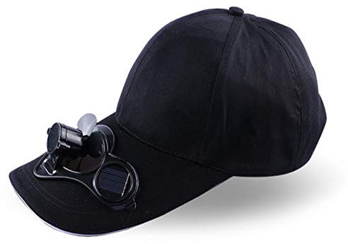 QOHNK Men Women Solar Power Sun Baseball Hats With Cooling Fan Summer Boys Girls Funny Caps Camping Traveling