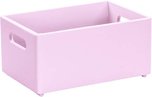 LAUBLUST Große Holzkiste mit Griffen - 30x20x14cm, Rosa | Allzweck-Kiste und Aufbewahrungskiste | Spielzeug-Kasten | Deko-Kiste zum Basteln | Spielzimmer Einrichtung | Geschenk-Verpackung