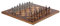 GiftHome Historisches spanisches Schachspiel aus Metall für Erwachsene, handgefertigte Stücke und natürliches massives Holz-Schachbrett mit Original-Perle um das Brett mit König 7 cm
