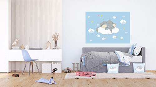 AG Design Dumbo Curious of a Cloud Disney Fleece Photo Wallpaper for Children's Room 160 x 110 cm FTDN M 5269, Multicoloured