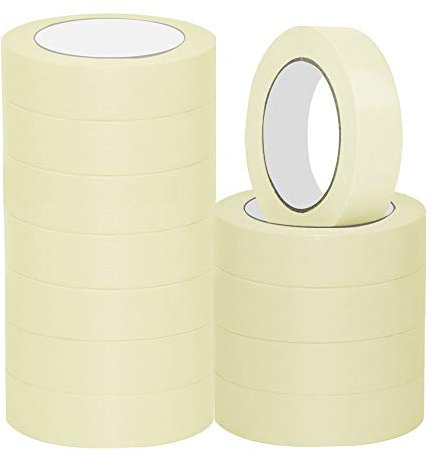 NORTHERN BROTHERS Masking Tape for Painting Painting Tape Masking Tape 25mm Indoor Decorators Decorating Tape Beige Adhesive Crafts Painters Tape 12 Rolls (25mm x 20M)