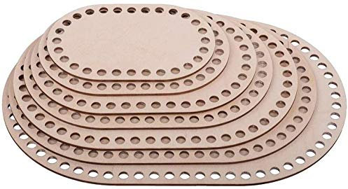BENALI Creative Naturholzkorbboden, Oval Korbböden Set x 7 Stck, Holzbasis Für DIY, Korbböden zum Häkeln, Holzbasen für Häkelkorb 15cm-30cm (Set (15cm-30cm))