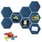 Fovasen Hexagon Felt Board Tiles - Self Adhesive Wall Memo Notice Pin Board Tiles with Push Pins - Star 8 Pcs