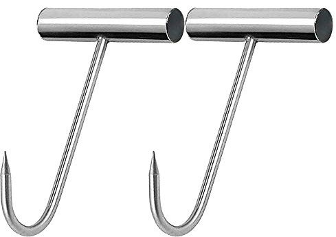 Grizef Ganci in acciaio inox da 20,3 cm, con manico a T, per cucina, macelleria, ristorante, barbecue, kit di attrezzi (2 pezzi)