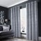 always4u Gardinen mit Muster Silber Blickdicht 100%, Samt Vorhang Wohnzimmer, Vorhang Verdunkelung Kurz mit ösen, Stoff Glänzend Eleganter, Silber 2er Set 245x140cm