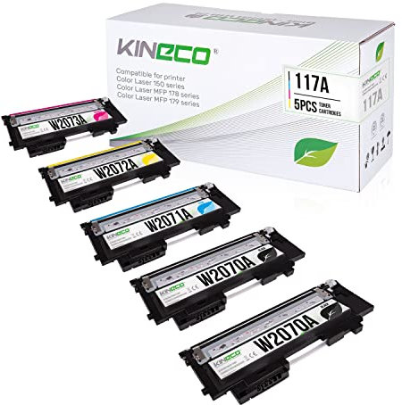 Kineco 5 117A Toner kompatibel zu HP W2070A W2071A W2072A W2073A für HP Color Laser MFP 178nwg 178nwg 179fwg Color Laser 150a 150nw