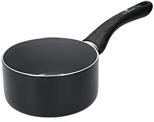 MasterClass Can-to-Pan Ceramic Eco Non-Stick Milk Pan with PTFE, PFOA and BPA Free Non Stick, Made from 1 % Recycled Aluminium, 14 cm, Black