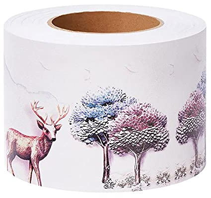 Dostear TapetenbordüRe Selbstklebende BordüRe Wand Wohnzimmer Tapeten Fliesenaufkleber Bad Dekoband Selbstklebend Wald 10 X 500cm