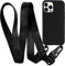 MyGadget Lanyard Case for iPhone 13 Pro Max - Silicone Protection & Crossbody Lanyard - Cover w | Necklace Black