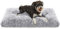Feandrea Hundebett, Hundekissen, Flauschige Hundematte, Langer Plüsch, 80 x 50 cm, weiche Polsterung, maschinenwaschbar, multifunktional, Ombré-Grau PGW201G01