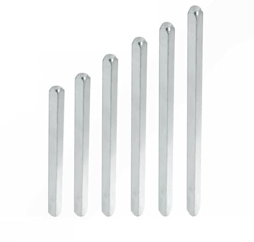 7mm 8mm Windows UPVC and Door Handle Spindle Plain Bar 50mm to 150mm Solid Steel (8mm x 80mm), Silver