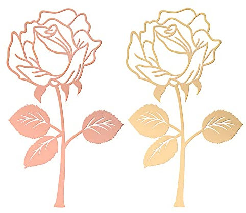 2 Stücke Blumen Lesezeichen Personalisiert, Bookmark aus Dünn Metall in Rosenform, Kreativität Lesezeichen, Gute Sammlerstücke
