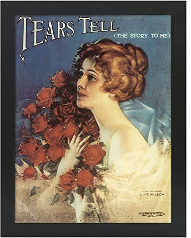 Legendarte - Poster, Vintage Tears Tell (The Story To Me) - Bild, Wanddekoration 50 x 70 cm