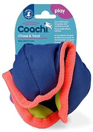 Coachi Chase & Treat - A Fun Enrichment Dog Toy, Fill with Treats for Interactive Play. Good for Motivating, Distance Reward Training & Encouraging Retrieval. Ideal for Agility & Suitable for Puppies