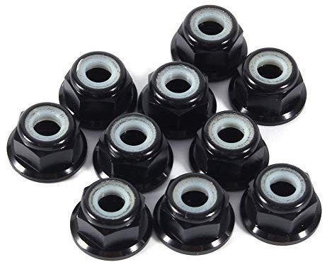 10 Stücke Selbstsichernde Muttern M4 Sechskantmuttern Flanschmutter Mutter CNC Aluminium Flansch Nylon Sicherungsmutter für Autofahrzeuge Motoradapterteile