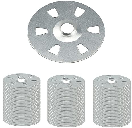 Lot de 150 rondelles de fixation d'isolation en métal galvanisé pour plaques de plâtre, panneaux en mousse, panneaux isolants, plaques de plâtre (35 mm)