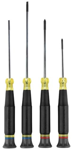 Klein Tools 85615 Mini Precision Screwdriver Set, 4-Piece Phillips and Slotted Set, Ideal for Electronics, Small Appliances, Terminal Blocks