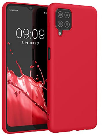 kwmobile Case Compatible with Samsung Galaxy A12 Case - Soft Slim Protective TPU Silicone Cover - Classic Red