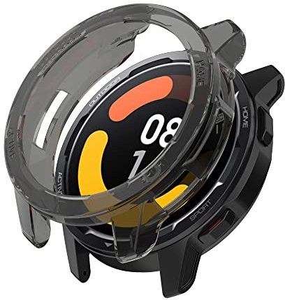 KUTEWEU Funda para Xiaomi Watch S1 Active/Mi Watch Color2, TPU Clear Cover Protectora Completo Fundas Antiarañazos Bummper Estuchem Reloj Case para Mi Watch Color2 (Negro)