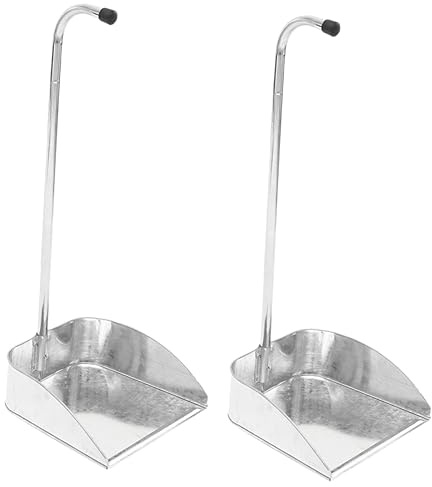 LALAFINA Recogedor De Basura Hierro Galvanizado 2piezas Largo Para Hogar y Cocina