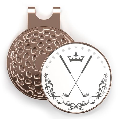Golf Markierer Hut Clip inklusive Ballmarkierer Gürtelbefestigung Hutbefestigung Hatclip Beltclip (Bronze)