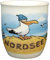 Maritimer Porzellan Becher - Nordsee - Möwe Leuchtturm Strandkorb 350ml Kaffeebecher Tasse