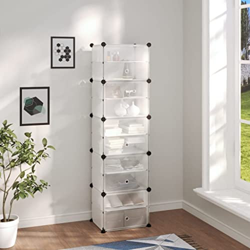 CKioict Schuhkommode im Flur Mehrzweckschrank Platzsparend Schuhregal Transparent 44x31,5x153,5 cm PPfür Flur Schlafzimmer Eingang
