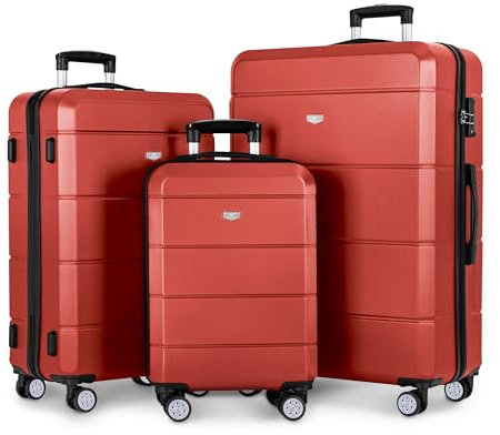 LUGG Travel Suitcase Set - Jetset 3-Piece Hard Shell Luggage, 20 25 29 Strong & Lightweight with Secure TSA Lock, Smooth 360° Wheels, Internal Pockets - Airline Approved