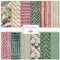 ZAKHSE Motivpapier 15,2x15,2cm, 48 Blatt Designpapier Gestrickte Textur Musterpapier, Einseitig Bedruckt Bastelpapier Bunt, 12 Designs, Rosa Grün Scrapbook Papier Dekopapier für Kartenherstellung