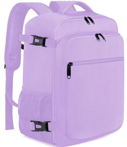 Zaino da Viaggio Aereo Bagaglio a Mano 20L Ryanair 40x20x25 Borsa da Cabina Uomo Donna 14 Pollici Porta PC Con Porta USB per Scuola Lavoro Trekking, Viola Chiaro