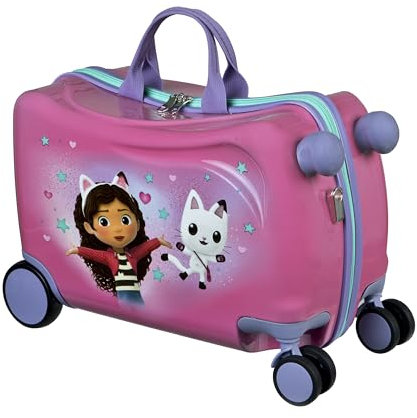 Undercover - Gabby's Dollhouse Ride-on Trolley - Kindergepäck zum Draufsitzen - Belastbar bis 50 kg - mit praktischen Tragegriffen - Stabiler Reisekoffer