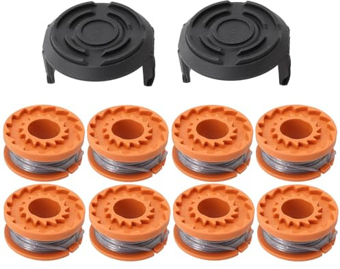 8 Strimmer Line + 2 Cover Replacement Spool Cord for McGregor MCT1825 MCT2X1825 18 V Lawn Trimmer, Lawn Mower Parts(2.5m, 1.5mm Line)