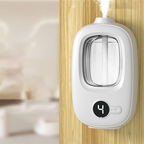 Essential Oil Diffuser, Wall Mounted Diffusers for Essential Oils Aromatherapy Diffuser with 4 Mist Modes, Digital Display, Small Aromatherapy Machine for Home Office Room Hotel