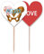 Zahnstocher, Motiv: Beckenblume, Art-Deco, modische Flagge, Herz-Etikett, Cupcake-Picker