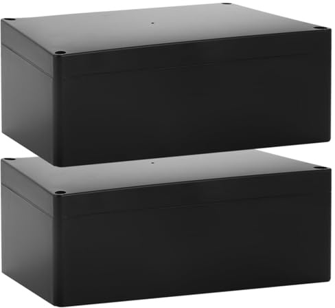 YAYODS 2 Stück Abzweigdose Schwarz - 200x120x75 mm Gehäuse Elektronik - Abzweigkasten Aufputz - Anschlussdose Wasserdicht IP65 - ABS Kunststoff Verteilerdose Aufputz - Verteilerdose Schwarz
