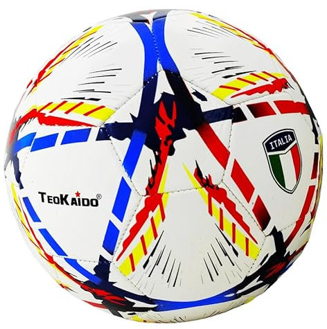 CUCUBA Pallone Da Calcio Da Allenamento o Partita Eco Frendly Misura Size 5 Italia con Scudetto Tricolore