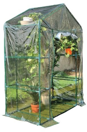 Crisalide® - Serra da Balcone con Ripiani, Struttura in Acciaio Antiruggine, Telo UV Protettivo, Portata Max 10kg – Ideale per Piante, Fiori e Ortaggi (8 Ripiani)