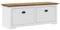vidaXL Flurbank BODO Weiß und Braun 114x40x45 cm, Bank, Truhenbank, Sitzbank, Flurbank mit Stauraum, Dielenbank, Sitzbank mit Stauraum, Flurschrank