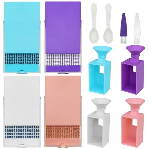 FineGood 8 Set Diamond Art Trays Accessories, Diamond Art Storage Diamond Art Tools Kits Adults Diamond Storage Funnel for DIY Diamond Art Painting
