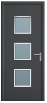 Vente-unique-Eingangstür mit Türanschlag links - 218 x 96 cm - Aluminium - Anthrazit - ROSILVA
