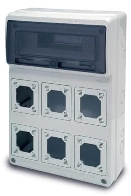 Tableau vide à bride, 506 x 330 x 150 mm, 16 modules, 6 prises - Rosi 18.3002