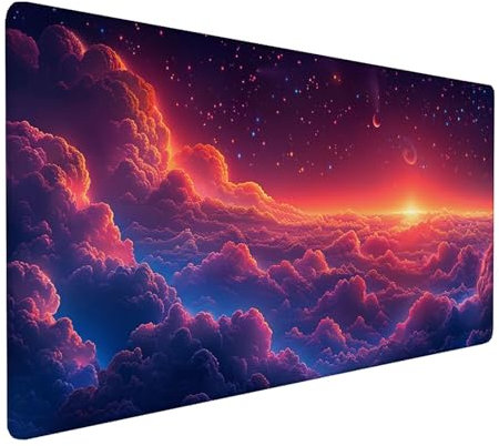 Alfombrilla Ratón XXL 1000x500x3mm, Gaming Alfombrilla Ratón Ocaso, Alfombrilla Escritorio con Base de Goma Antideslizante, Alfombrilla Teclado y Raton, Pc Gaming Accesorios, Regalos, Rosado 4-1-O