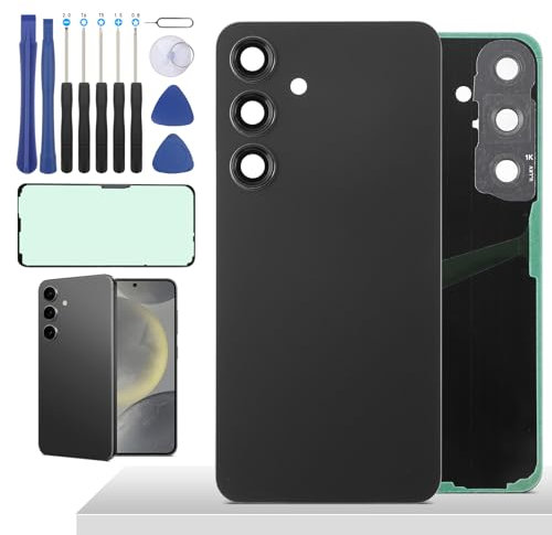 YHX-OU 6.2'' Nero Copribatteria per Samsung Galaxy S24 5G S921 Copri Batteria Sostituzione Posteriore Ricambio Posteriore Back Cover + Strumento di Installazione