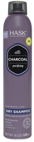 HASK Charcoal Purifying Dry Shampoo – Absorbs Oil, Purifies & Detoxifies Hair, Extends Time Between Washes, No Sulfates or Parabens, Cruelty-Free – 8.1oz