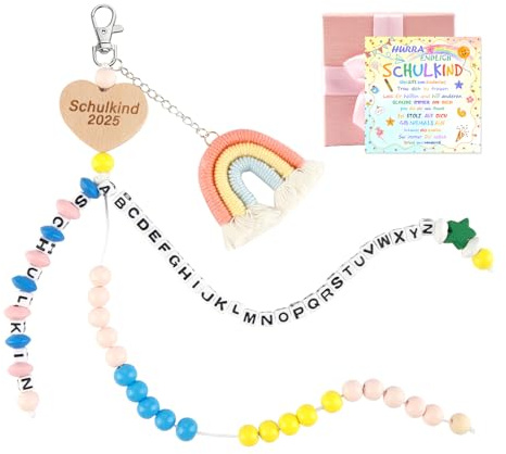 Tutukyle Rechenkette für Kinder mit Geschenkbox Grußkarte, Schultüte Füllung 2025 für Einschulung Jungen & Mädchen, Schulkind Geschenk Set für Schultüten Rohling Geschenk für ABC Zahlen Training